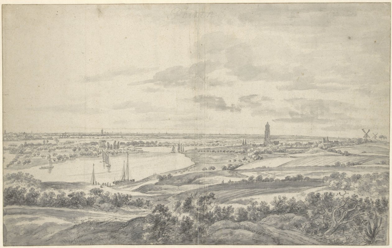 Rhenen'in görünümü by Anthonie Waterloo