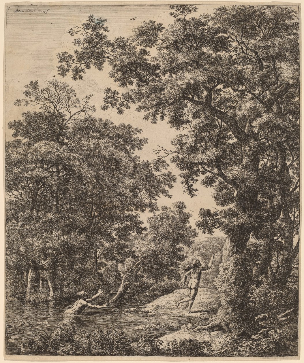 Alpheus ve Arethusa ile manzara by Anthonie Waterloo
