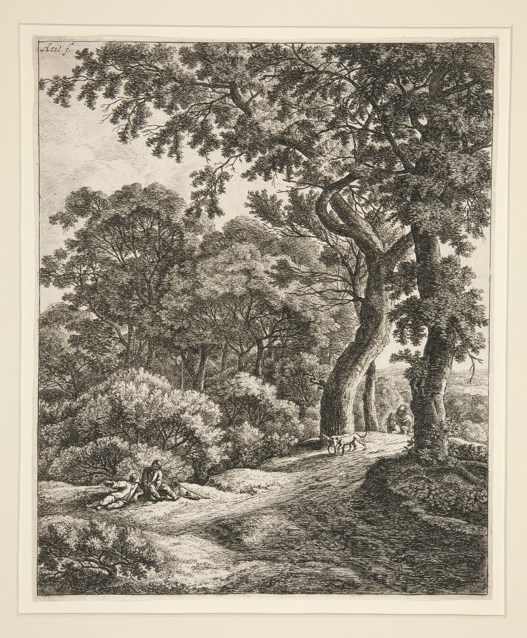 Ormanda dinlenen iki gezgin by Anthonie Waterloo