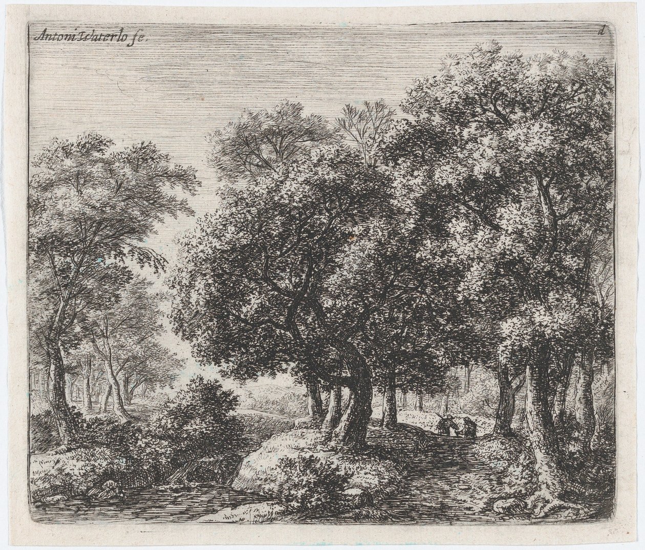 Forest Lane Les Deux Cavaliers, 17. yüzyıl. by Anthonie Waterloo
