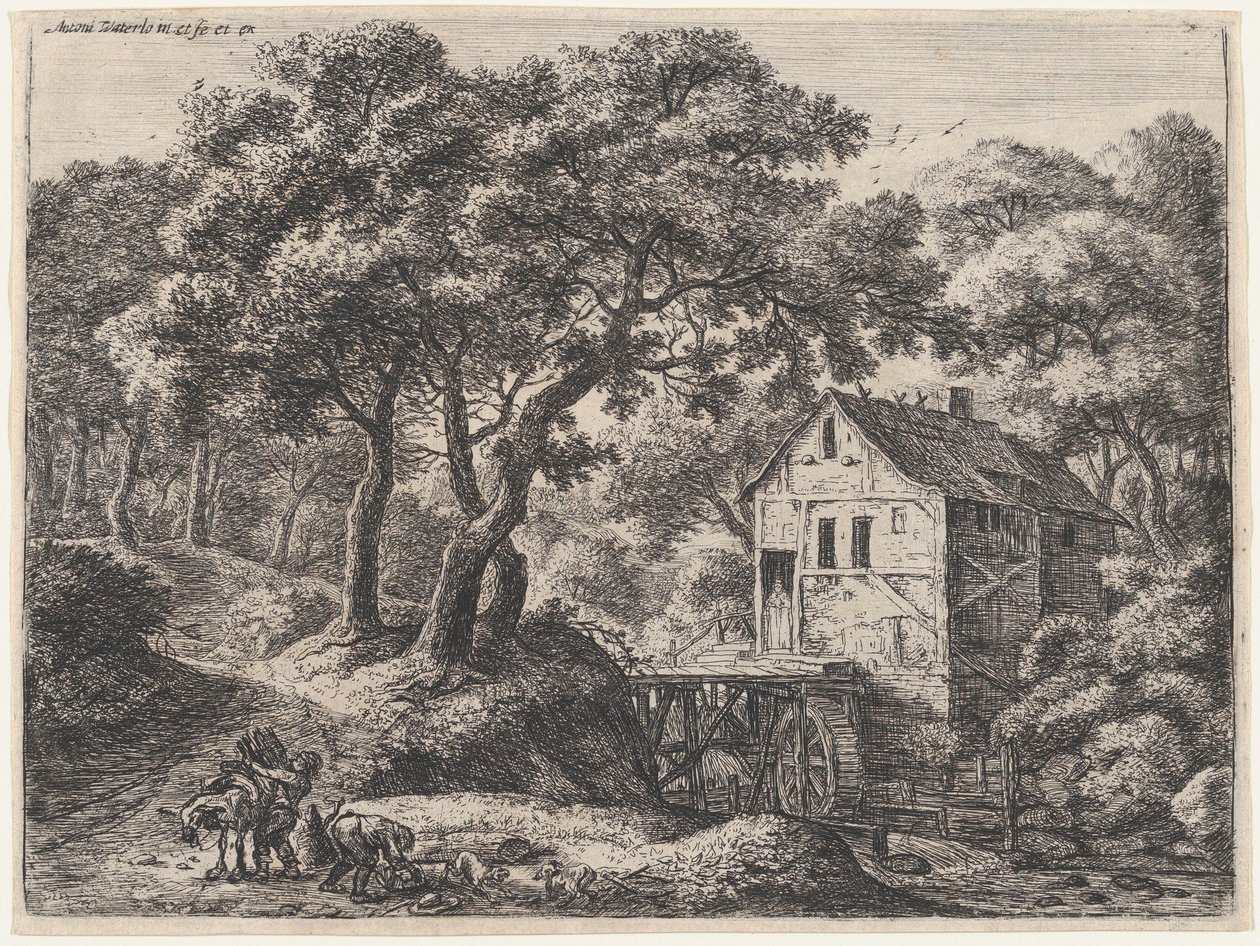 Ormandaki Değirmen, 17. yüzyıl. by Anthonie Waterloo