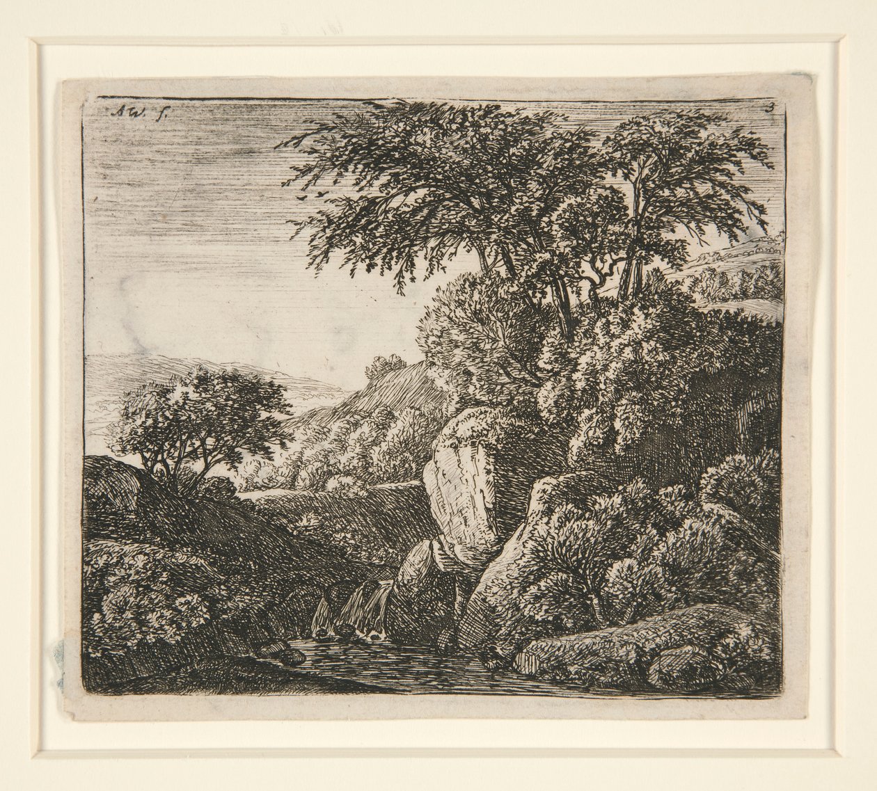 4 gravürden oluşan Küçük Şelale, B. 3-6 by Anthonie Waterloo