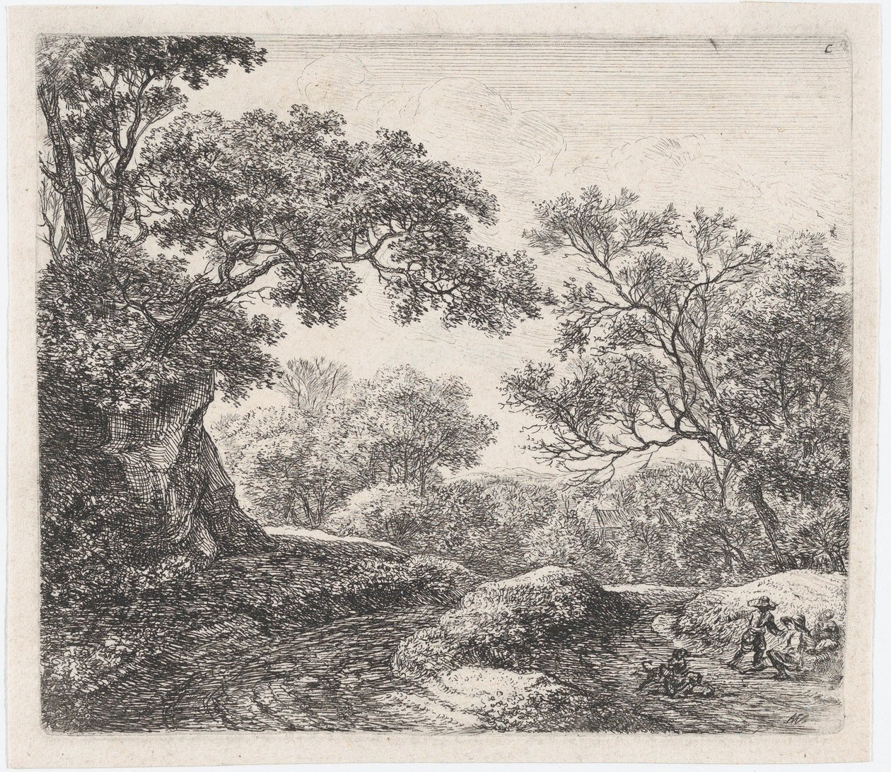 Üç Oğlan ve Köpekleri The Alley in the Wood, 17. yüzyıl. by Anthonie Waterloo
