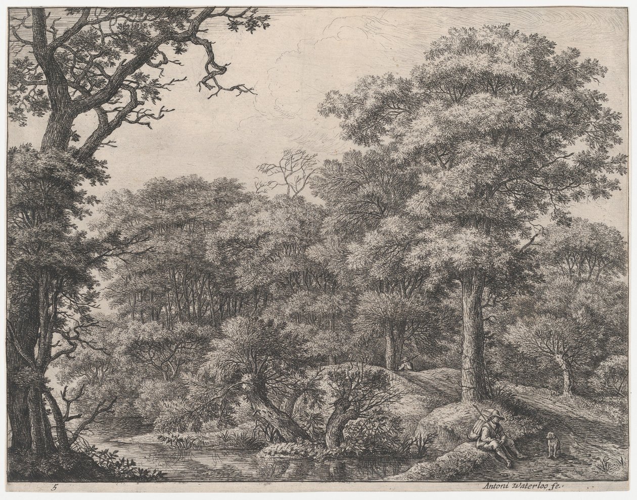Ormanda Dinlenen Gezginler, 17. yüzyıl. by Anthonie Waterloo
