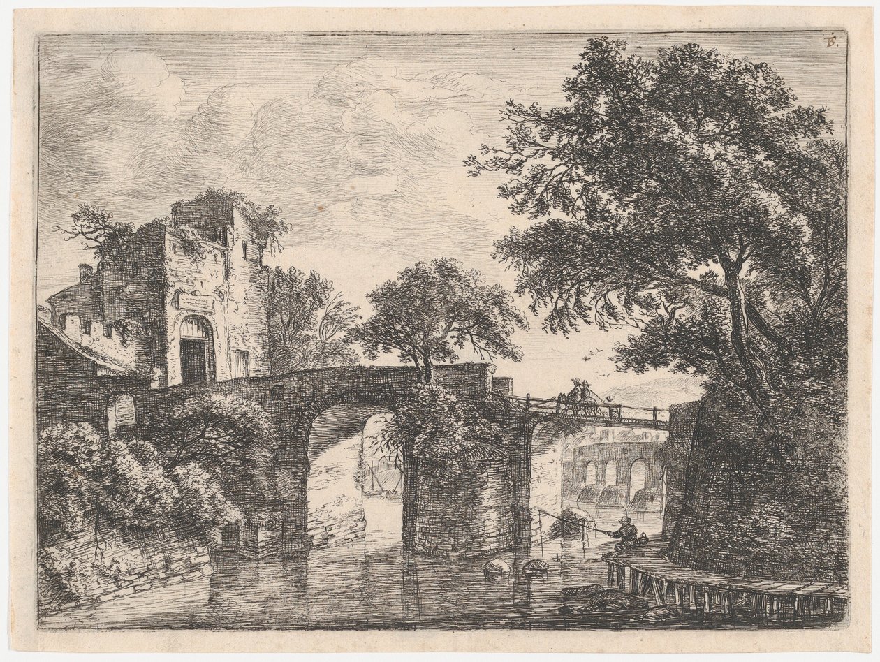 İki Taş Köprü, 17. yüzyıl. by Anthonie Waterloo