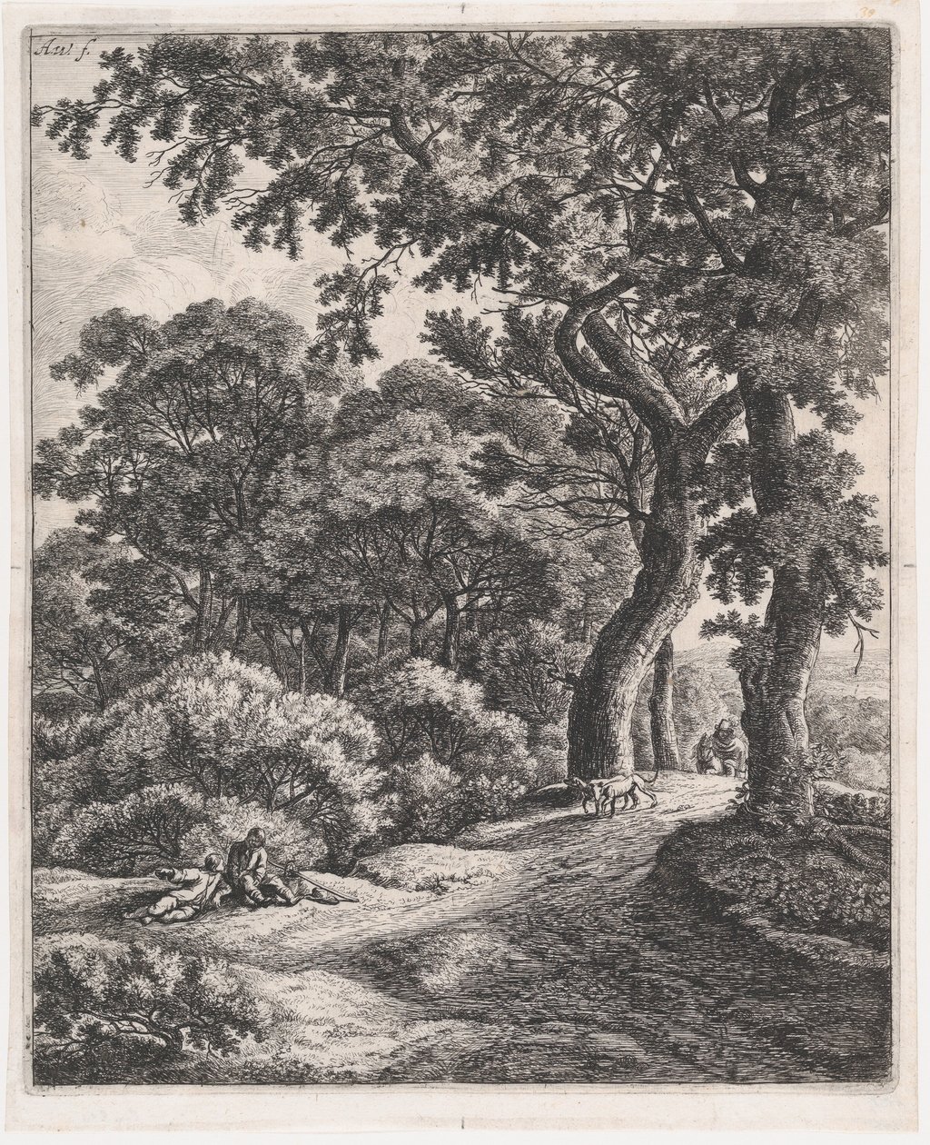 Ormanda Dinlenen İki Gezgin, 17. yüzyıl., 17. yüzyıl. by Anthonie Waterloo