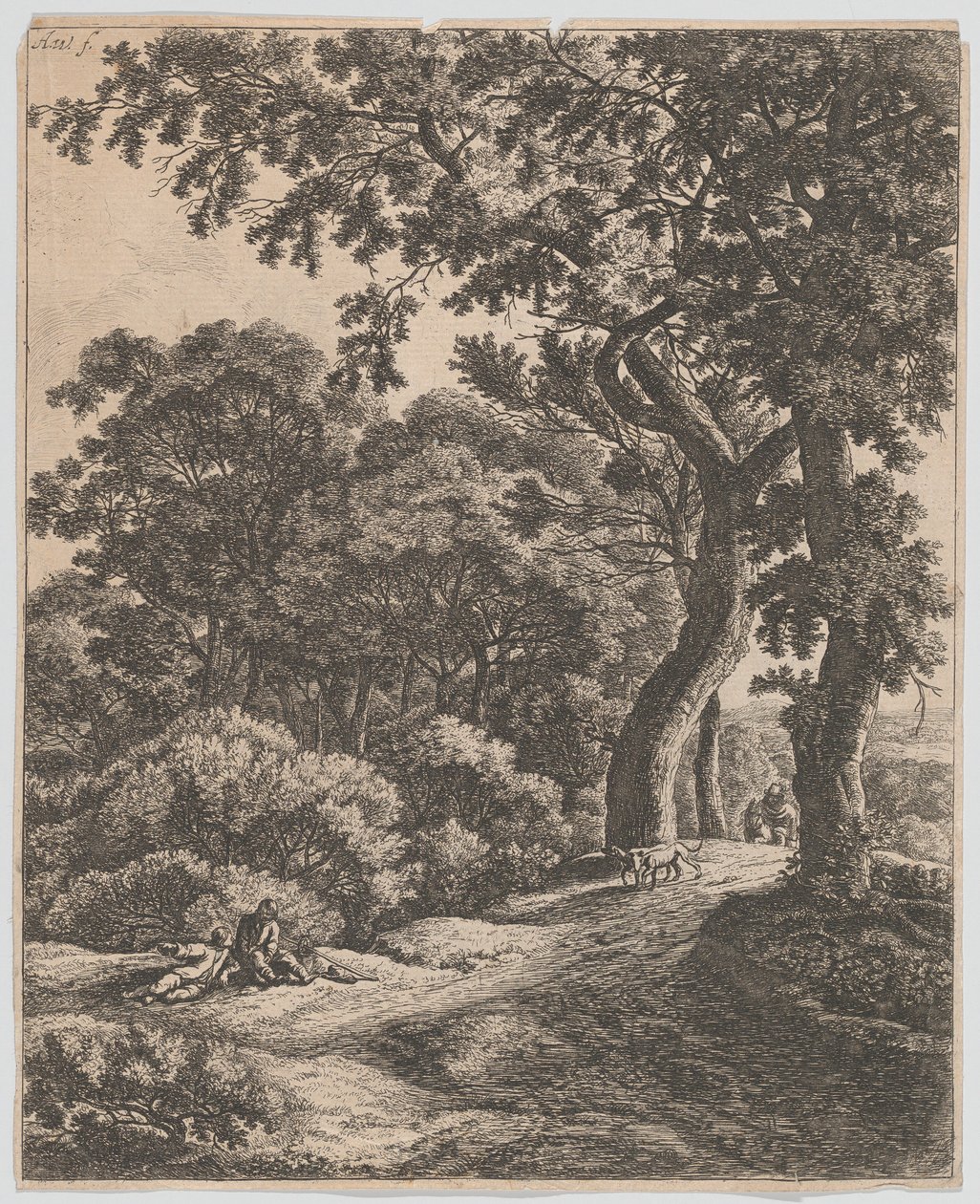 Ormanda Dinlenen İki Gezgin, 17. yüzyıl. by Anthonie Waterloo