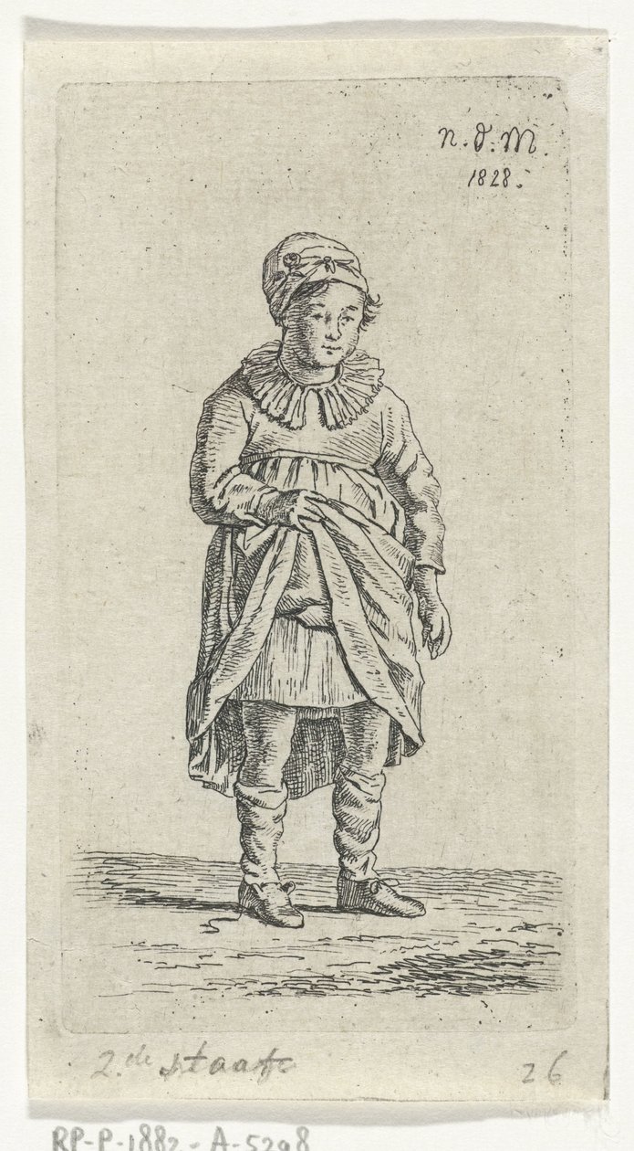 Kız eteğini kaldırıyor by Anthonie Willem Hendrik Nolthenius de Man