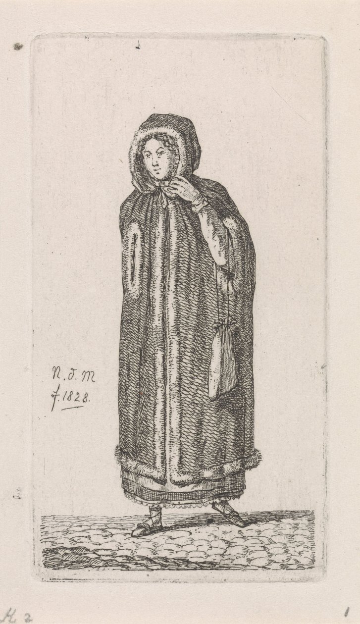 pelerinli kadın 12 Çalışma figürleri (seri başlığı) by Anthonie Willem Hendrik Nolthenius de Man