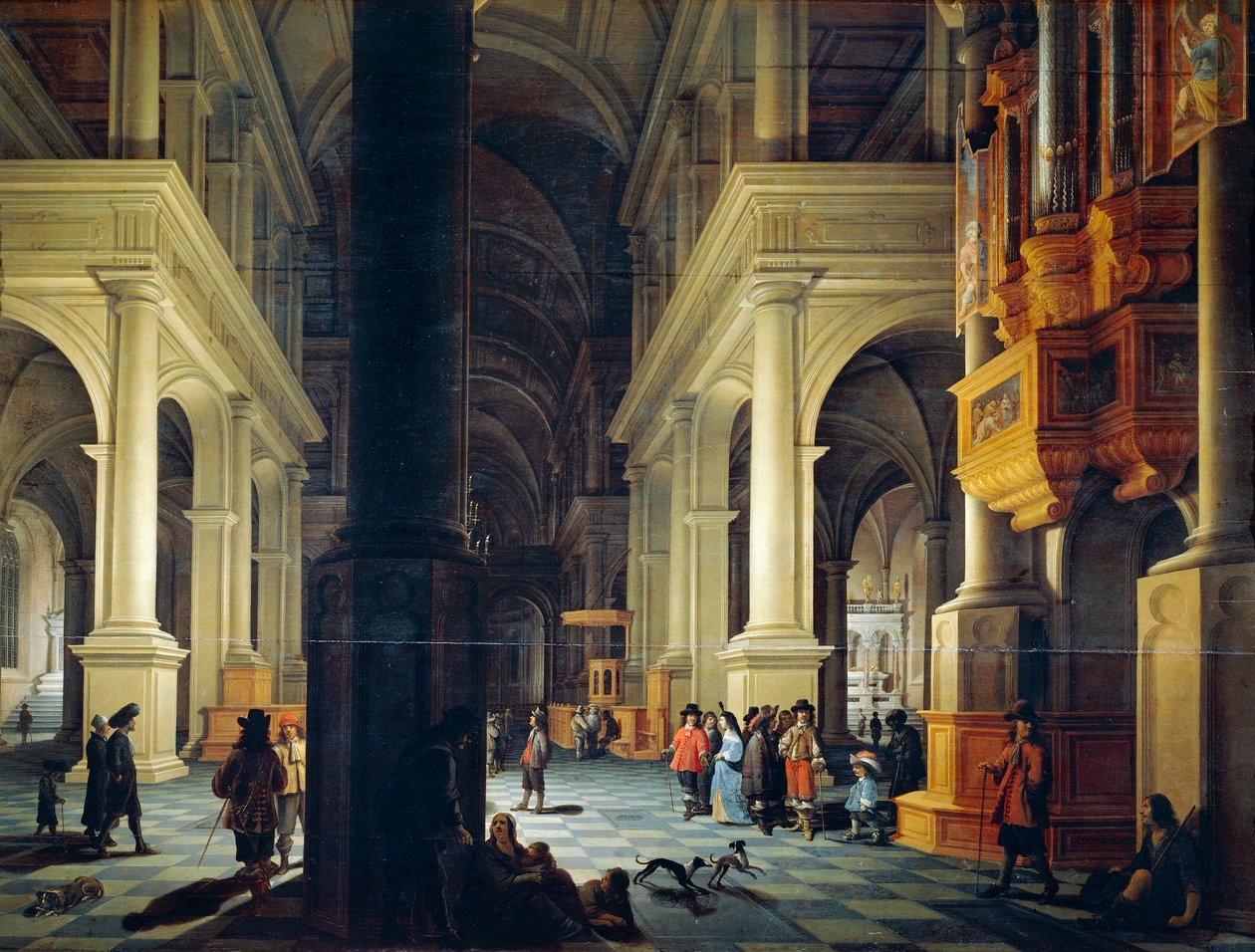 Anthonie De Lorme tarafından tapınağın içi (yaklaşık 1610-1673) by Anthonie de Lorme