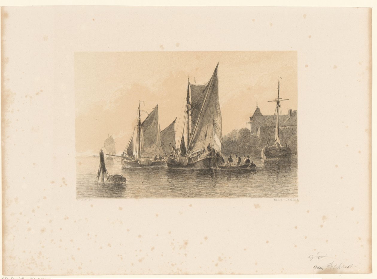Nehir üzerinde yelkenliler by Anthonie van Volkom