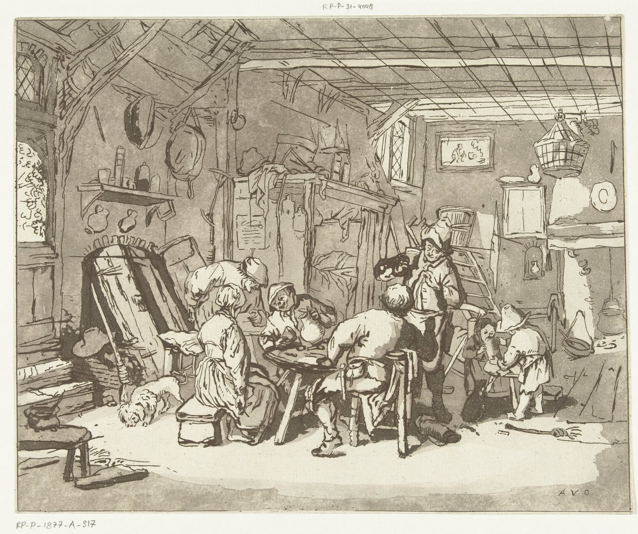 Çiftlik evi iç by Anthonie van den Bos