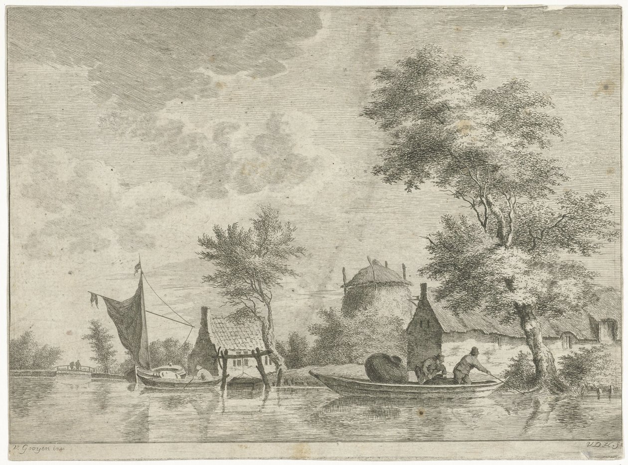 Samanlık ile nehir manzarası by Anthonij van der Haer