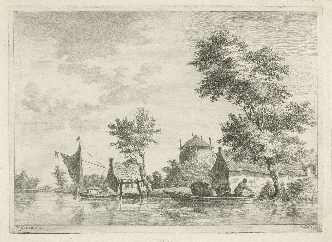Samanlık ile nehir manzarası by Anthonij van der Haer