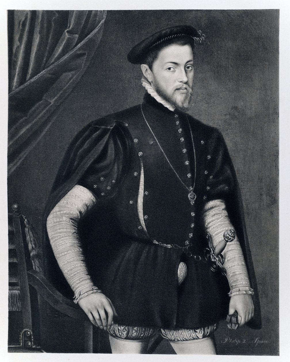 İspanya Kralı II. Philip, (1527-1598) 'James I ve VI'dan, Manzi Joyant und Co. tarafından basılmıştır Paris, 1904 (kollotip) by Anthonis van Dashorst Mor