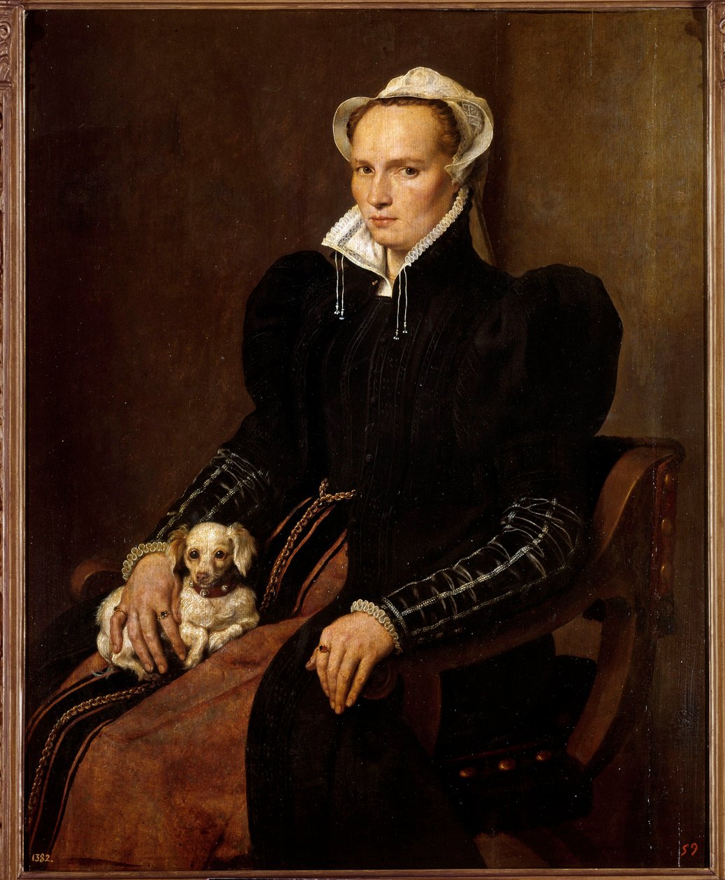 Sanatçının karısının portresi Resim Antonio Moro (1517-1575) 16. yüzyıl Madrid, Prado Müzesi by Anthonis Mor van Dashorst