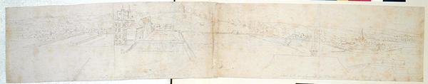 Greenwich Sarayı, c.1544 (kağıt üzerinde kalem ve mürekkep ve kurşun kalem) by Anthonis van den Wyngaerde