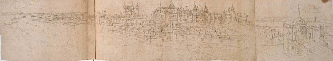 Nehirden Hampton Court Sarayı, c1550-1560 by Anthonis van den Wyngaerde
