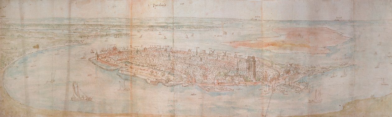 Batıya doğru yükseltilmiş bir noktadan Dordrecht