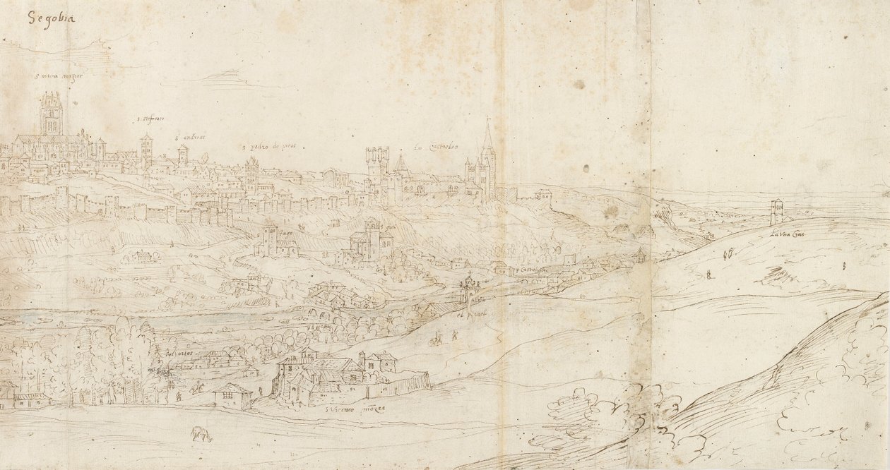 Doğudan Segovia'nın Panoramik Görünümü, c1560-1570 by Anthonis van den Wyngaerde