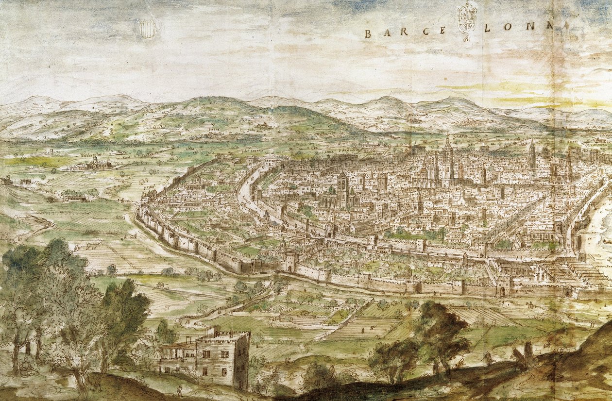 Barselona manzarası, 1563 by Anthonis van den Wyngaerde