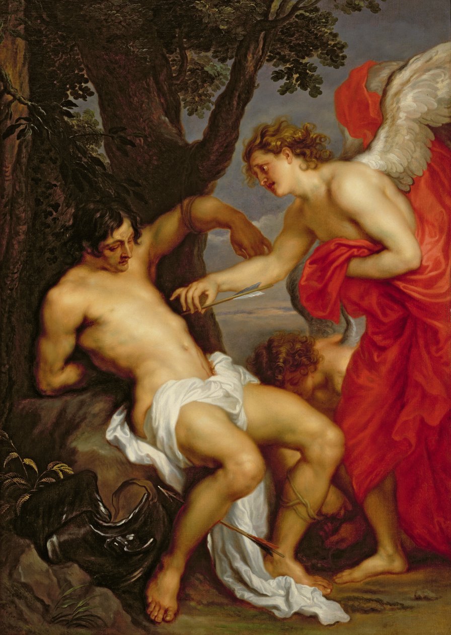 Aziz Sebastian ve Melek by Anthony van Dyck
