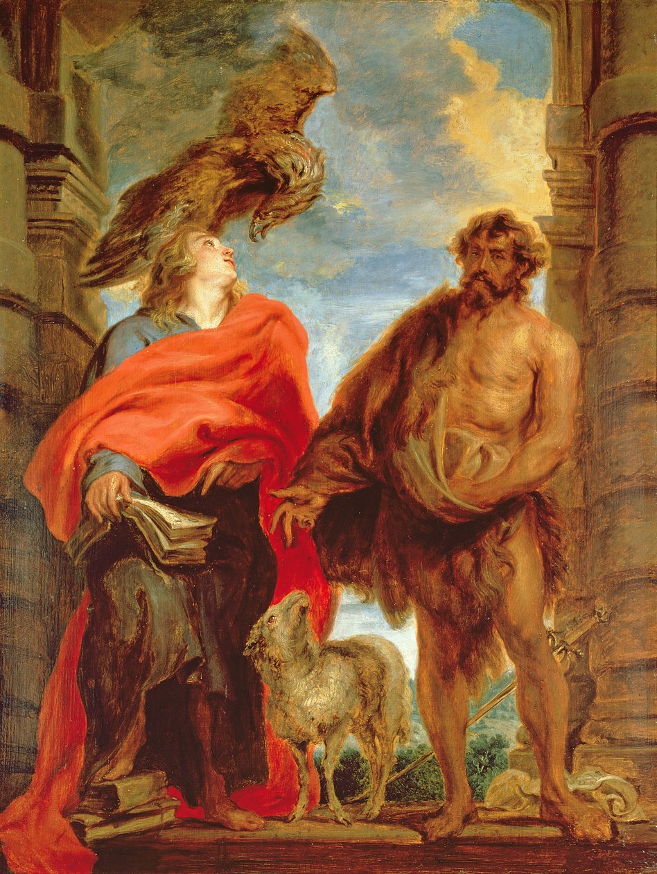 Vaftizci Yahya ve Evangelist Aziz Yahya, c.1618-20 by Anthony van Dyck
