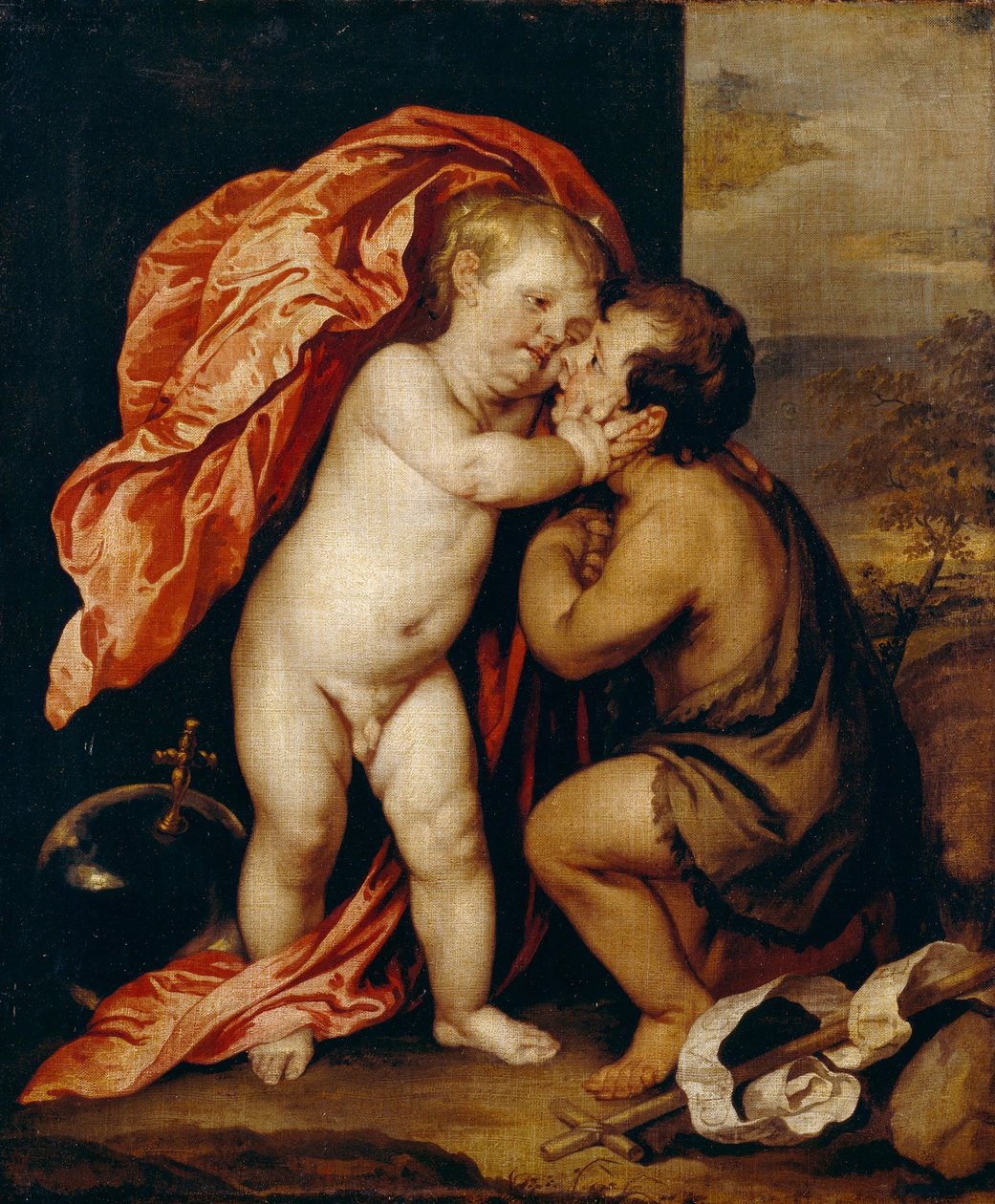 Bebekler Mesih ve Vaftizci Yahya by Anthony van Dyck