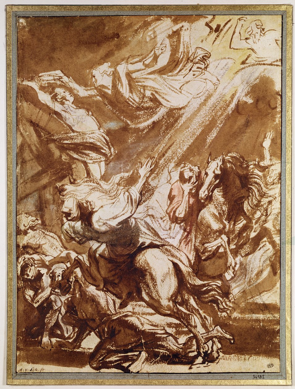 The Martyrdom of Saint Catherine (pen und wash) by Anthony van Dyck