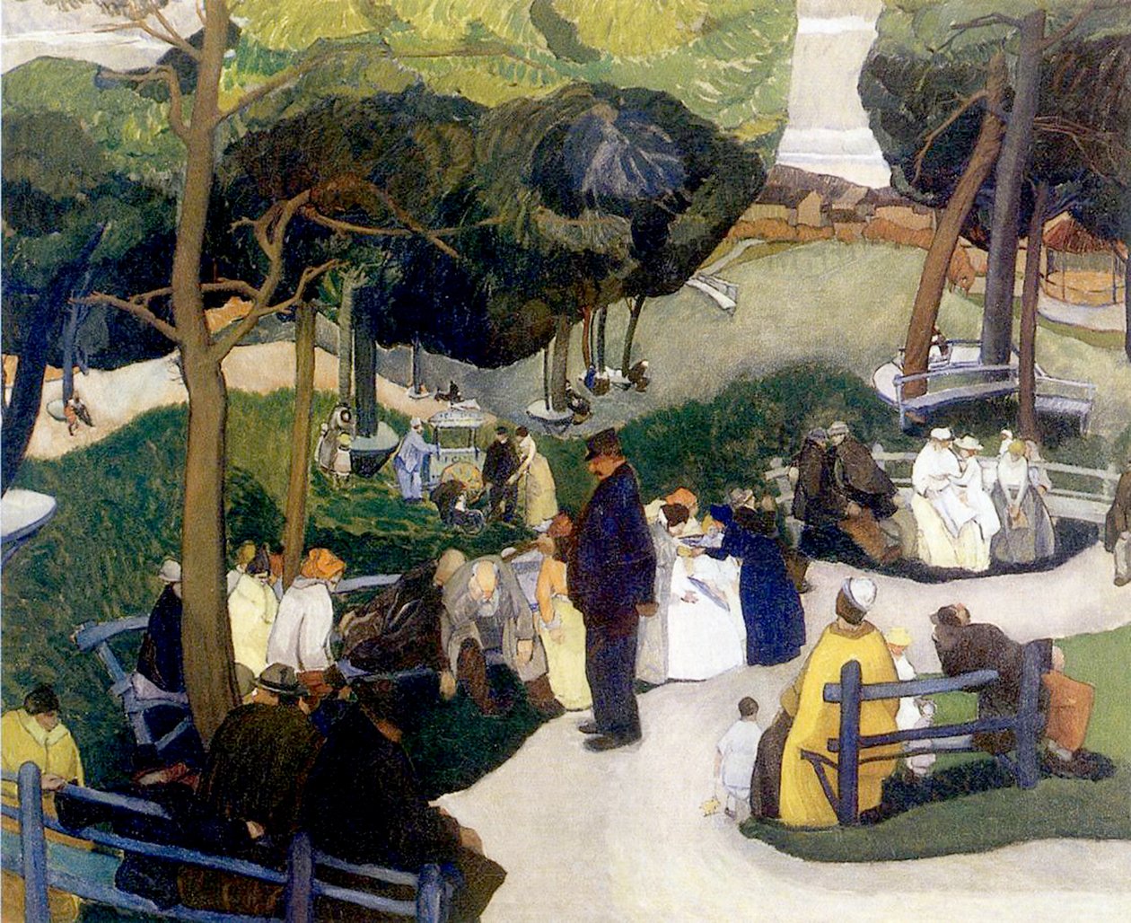 Parkta, 1922 tuval üzerine yağlı boya by Anthony Angarola