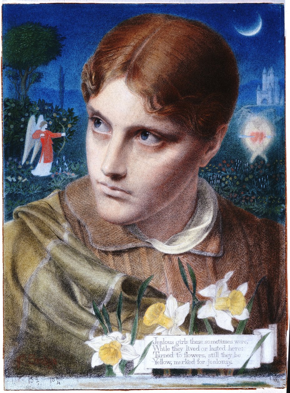 Kıskançlık (gemide tebeşir ve kurşun kalem) by Anthony Frederick Augustus Sandys