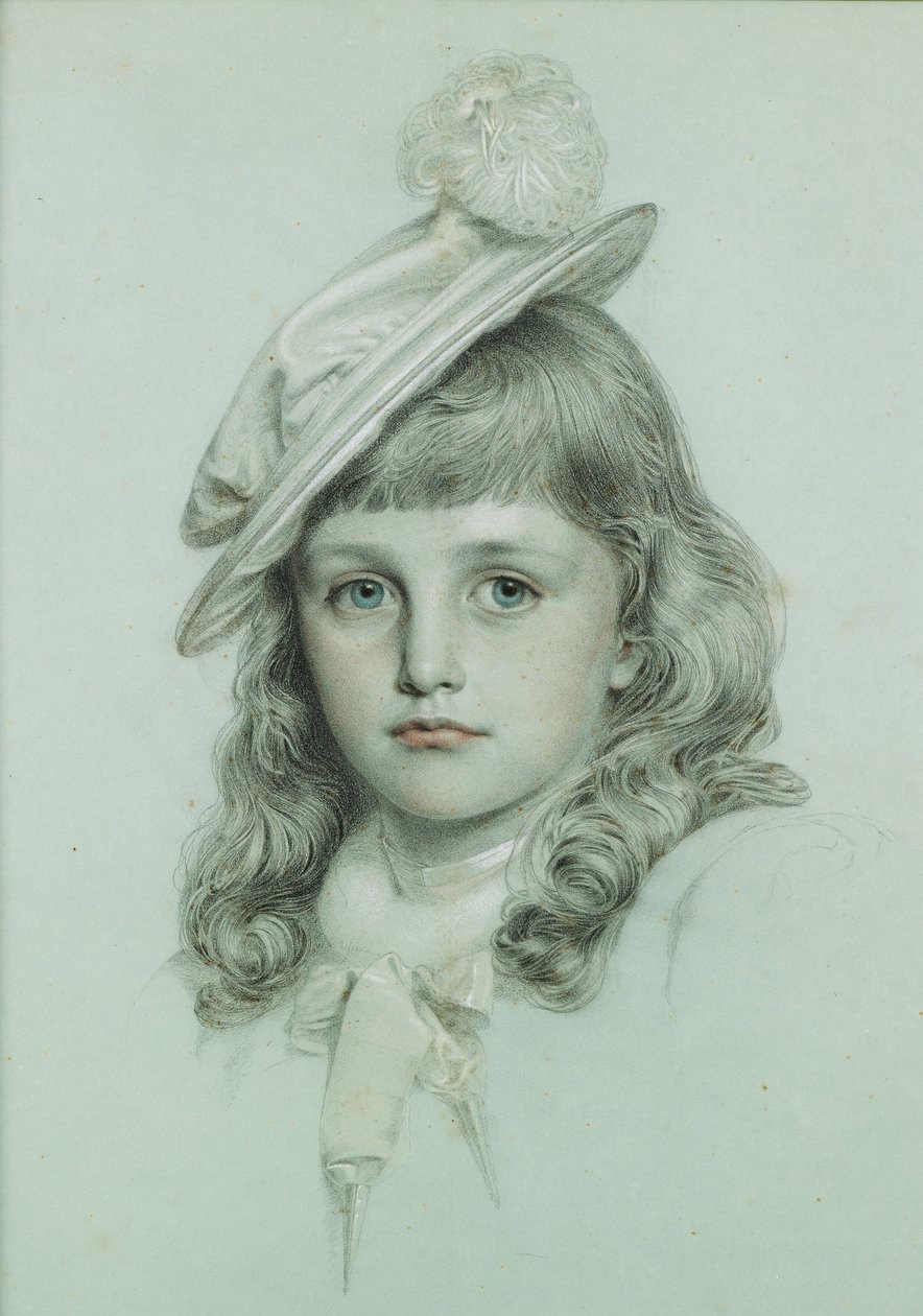 St. George için çalışma (beyazla yükseltilmiş kurşun kalem ve gri yıkama) by Anthony Frederick Augustus Sandys