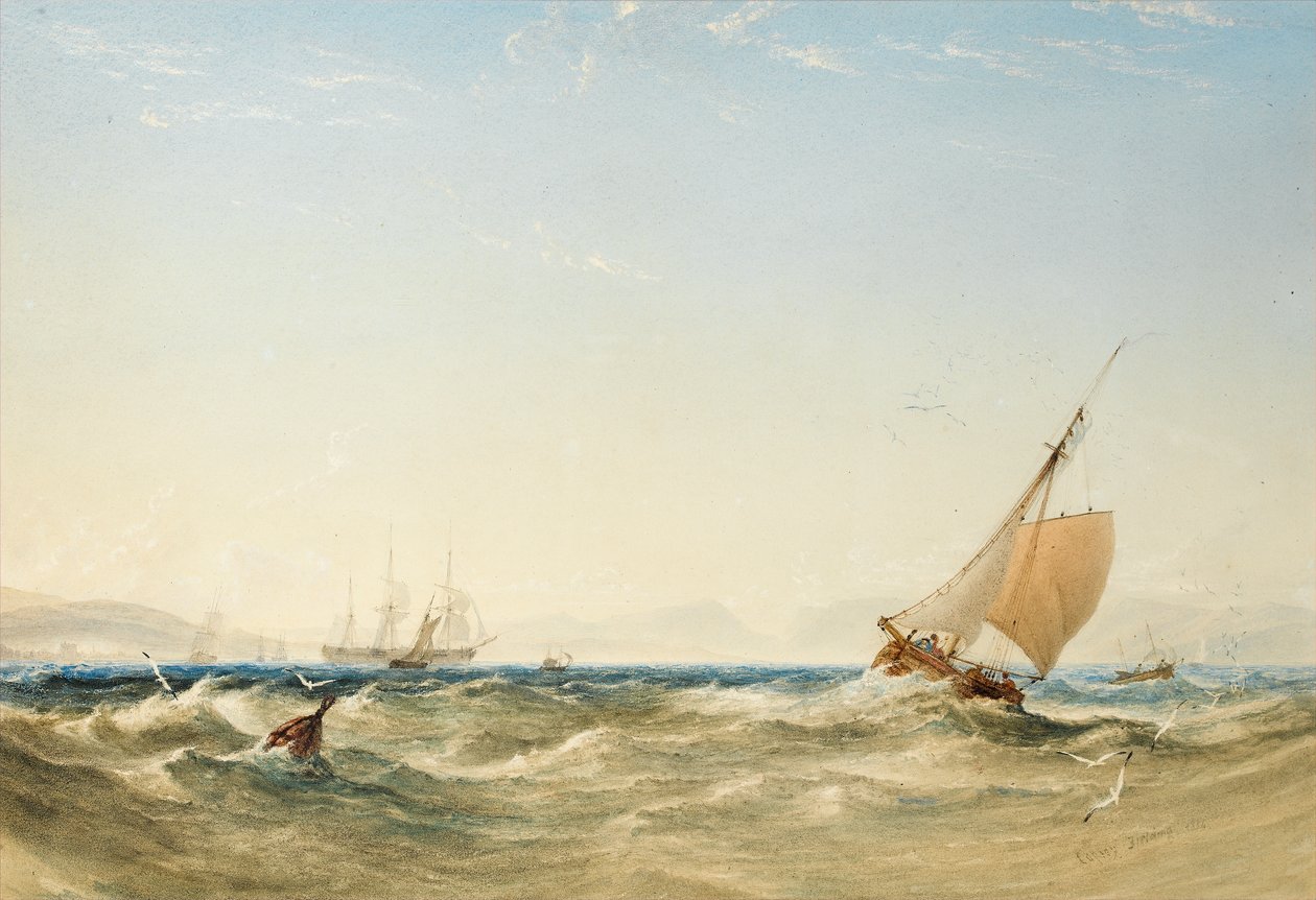 İskoçya Sahillerinde Taze Bir Esinti, 1854 (kağıt üzerinde wc) by Anthony Vandyke Copley Fielding