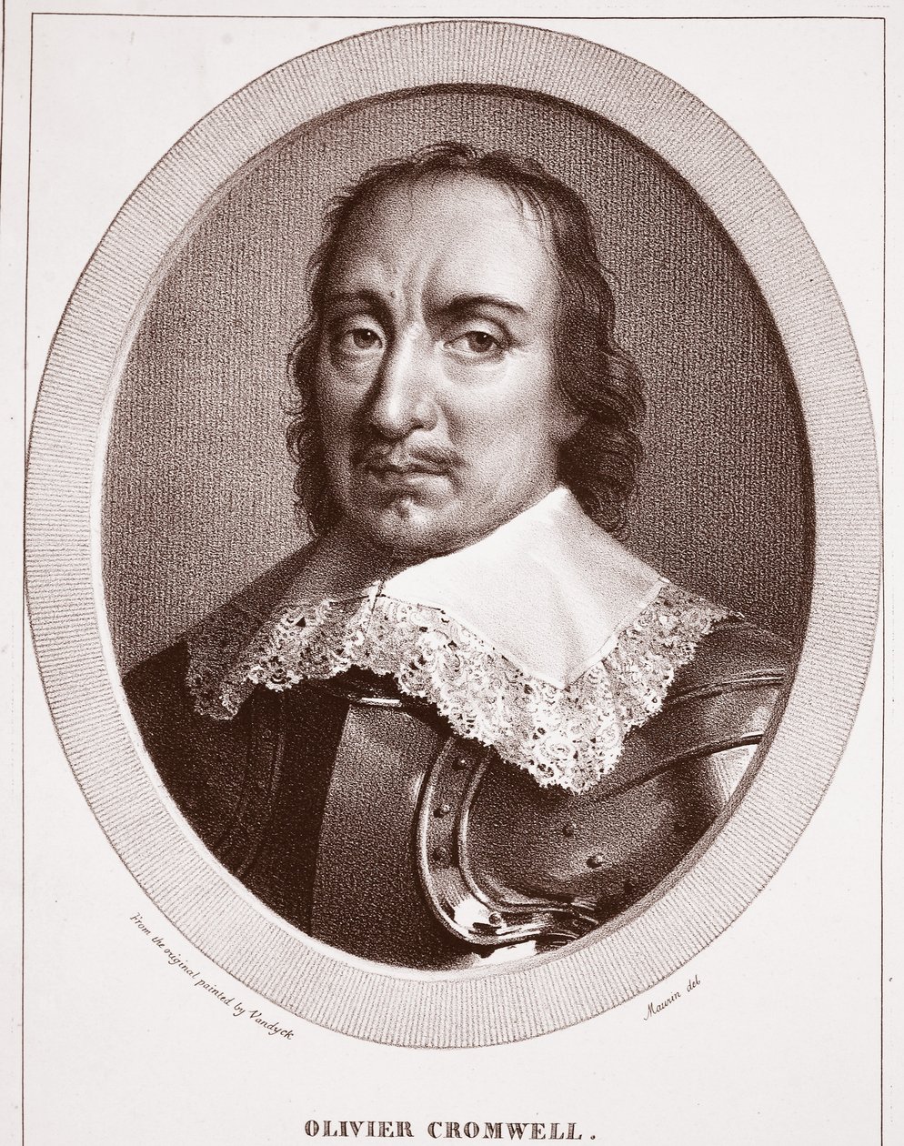 Oliver Cromwell, attributed to Maurin, engraved by de Langlume (lithograph) by Anthony van Dyck