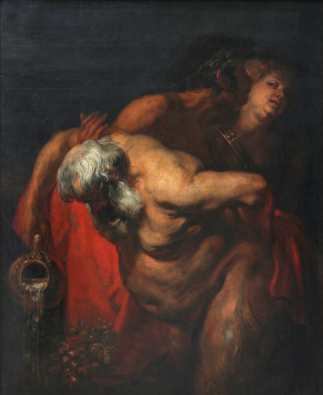 Bir faun ve bir bacchante tarafından desteklenen Sarhoş Silenus by Anthony van Dyck