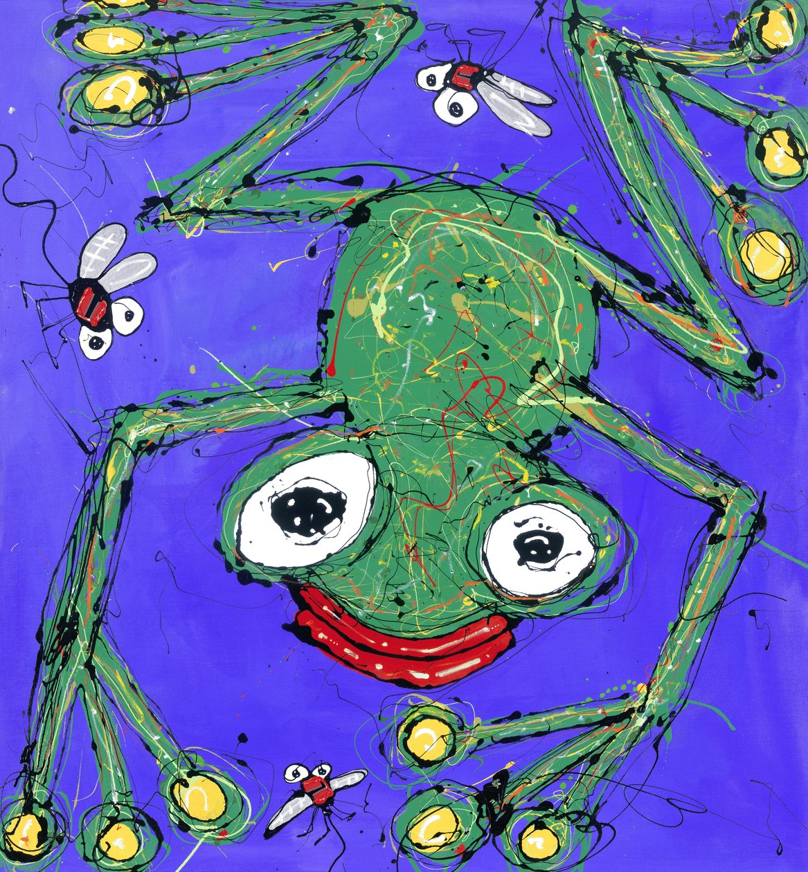 Kurbağa, 2008 (tuval üzerine emaye ve akrilik) by Anthony Breslin