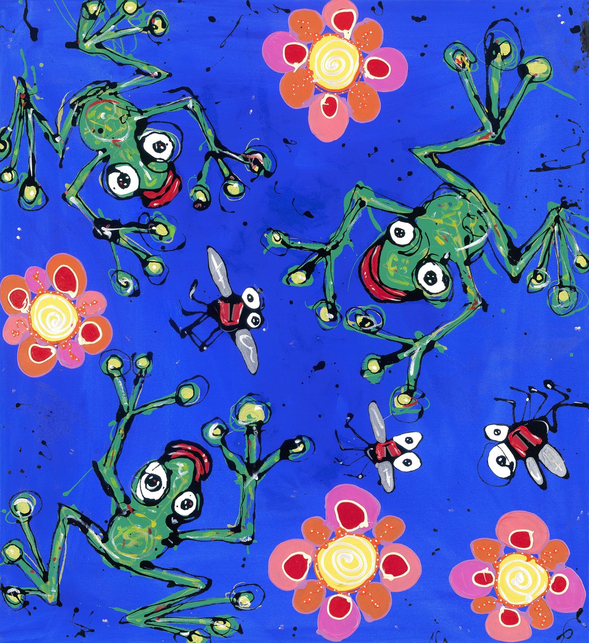 Kurbağa Duvar Kağıdı, 2008 (tuval üzerine emaye akrilik fermuarlar) by Anthony Breslin
