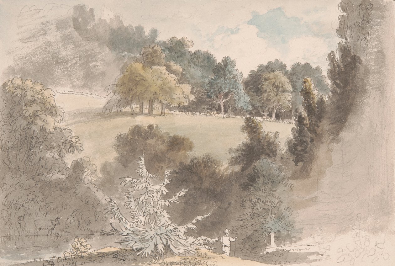 ağaçlar ile manzara by Anthony Devis