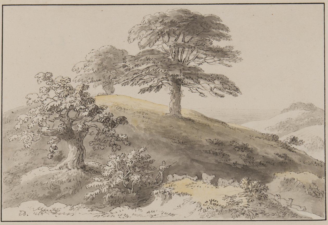 Sussex: St Marthas, Albury yakınlarında (kağıt üzerinde kalem, fırça, mürekkep ve tuvalet) by Anthony Devis