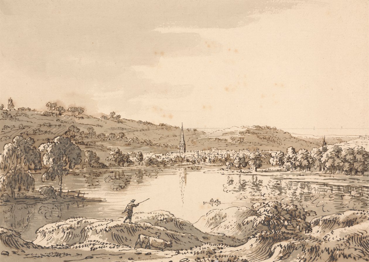 Gölün Ötesinden Görülen Köy by Anthony Devis