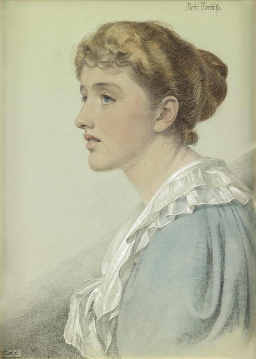 Marie Meredith, 1894 (kağıt üzerinde renkli tebeşirler) by Anthony Frederick Augustus Sandys