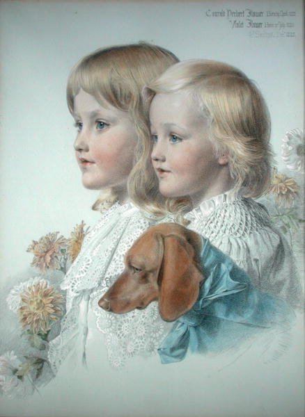 Conrad ve Menekşe Çiçeğinin Portresi by Anthony Frederick Augustus Sandys