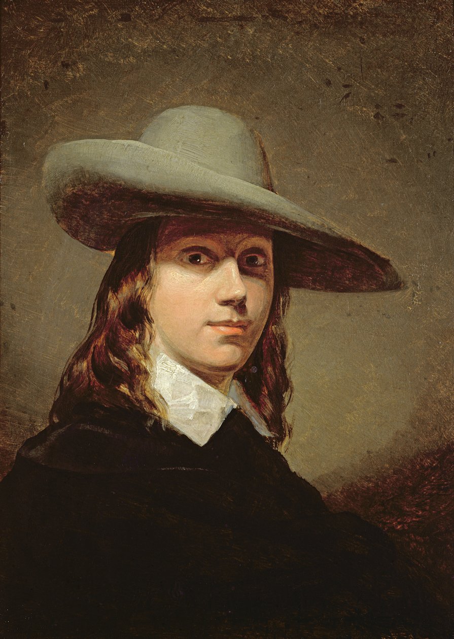 Geniş kenarlı bir Şapkalı Otoportre, 1848 by Anthony Frederick Augustus Sandys