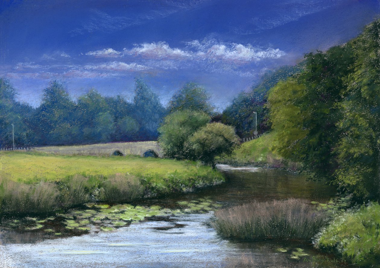 Quiet Flows the Stour, 2006 (kağıt üzerinde pastel) by Anthony Rule
