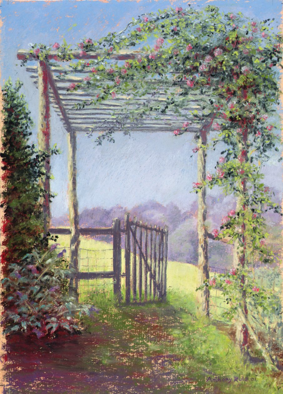 Tarlaya giden yol, 2001 (kağıt üzerinde pastel) by Anthony Rule