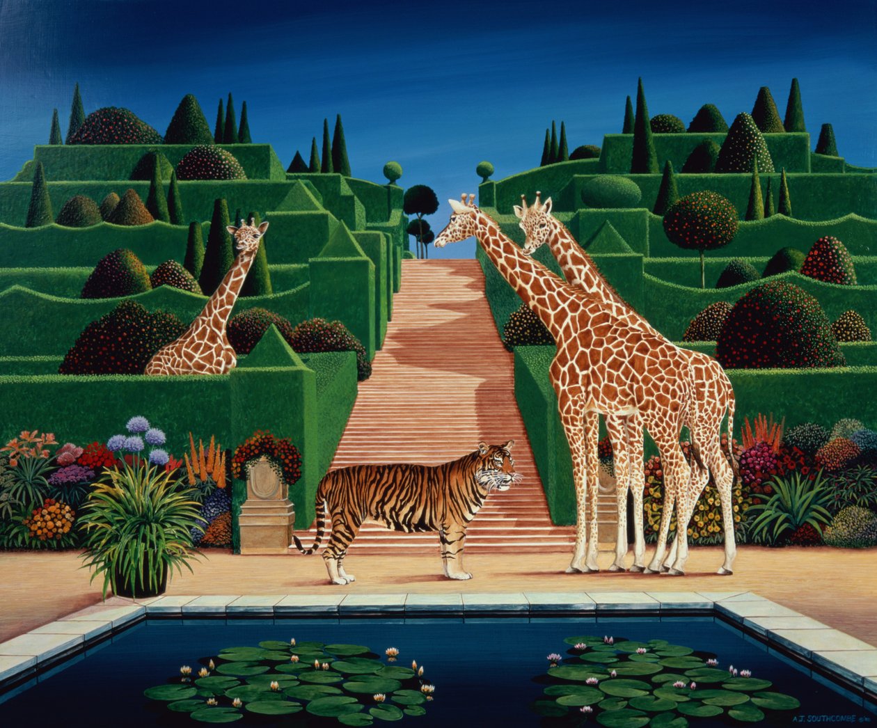 Animal Garden, 1980 (gemide akrilik) by Anthony Southcombe
