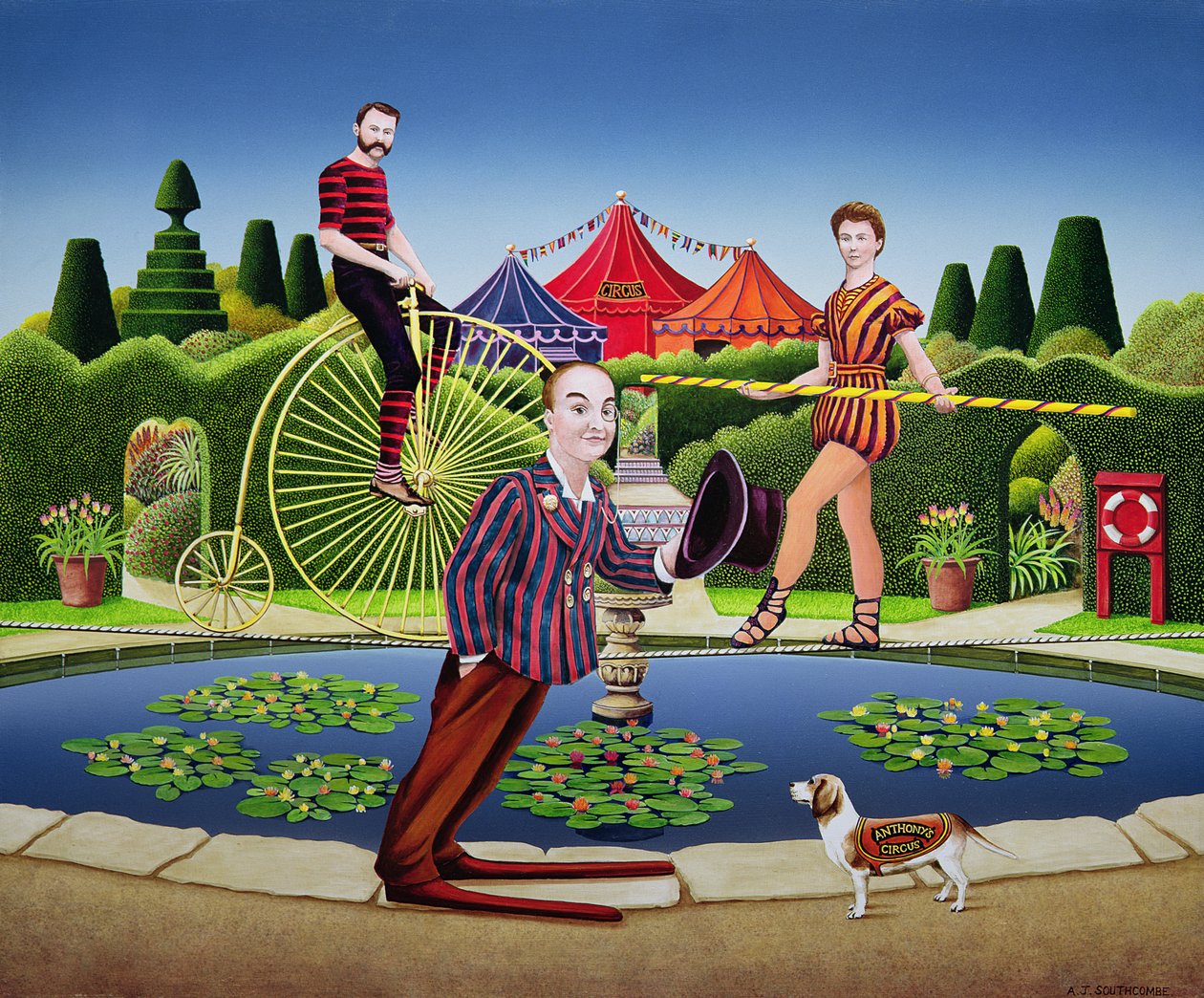 Sirk Göstericileri, 1979 (gemide akrilik) by Anthony Southcombe