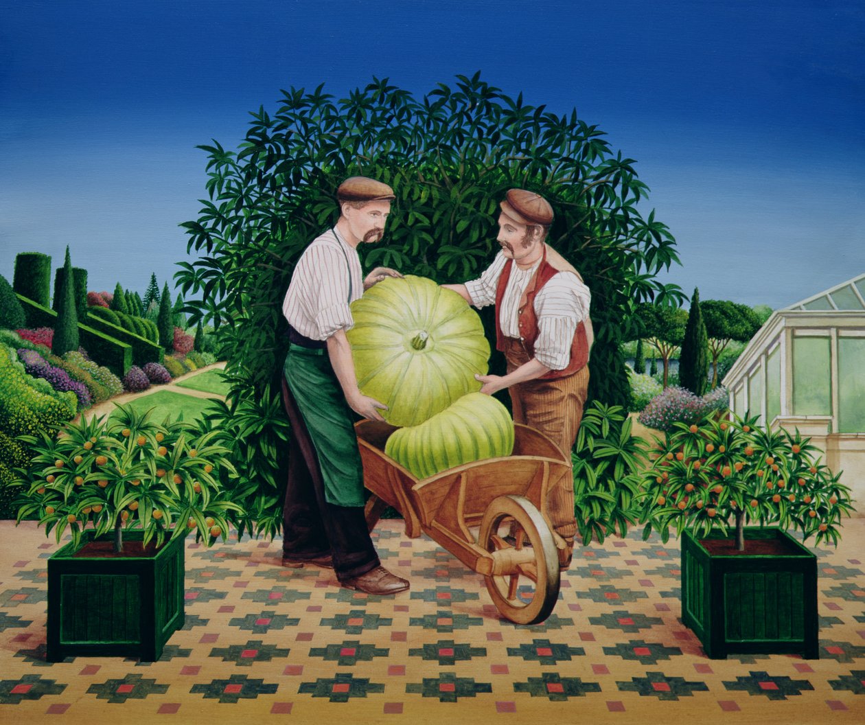 Bahçıvanlar, 1990 (gemide akrilik) by Anthony Southcombe
