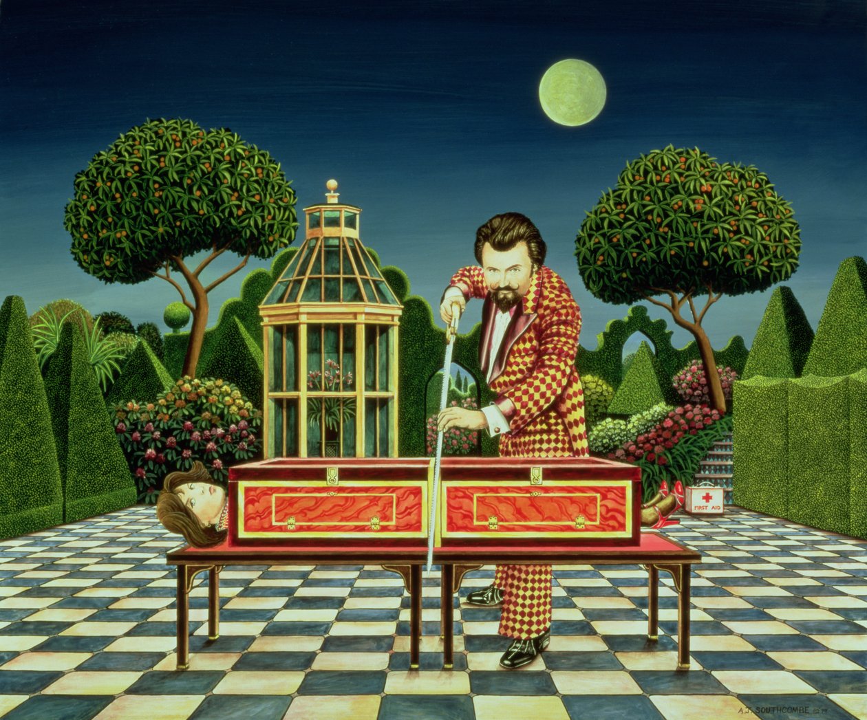 Moonlight Magician, 1979 (gemide akrilik) by Anthony Southcombe