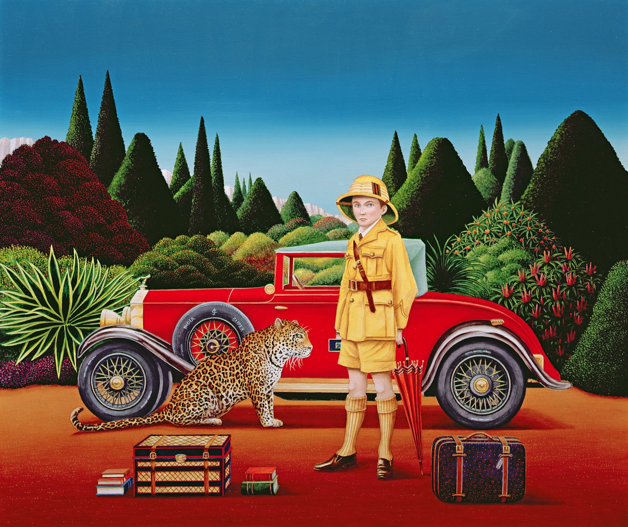 Red Rolls Royce, 1992 (gemide akrilik) by Anthony Southcombe